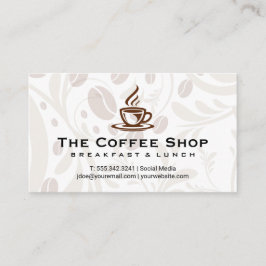 Tarjeta De Visita Coffee Cup Steaming Business Card