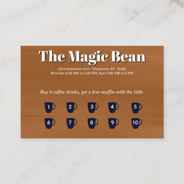 Tarjeta De Visita Coffee Customer Rewards Card (Anverso)