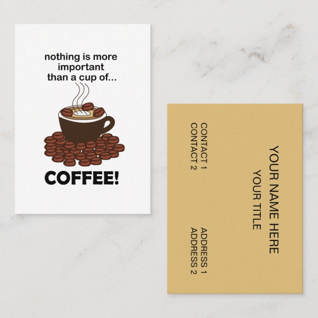 Tarjeta De Visita Coffee Funny Coffee Lover (Anverso / Reverso)