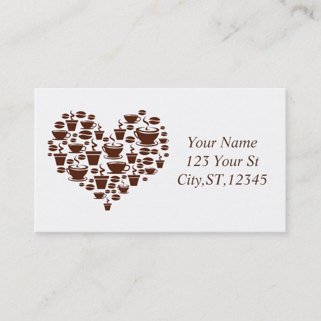 Tarjeta De Visita Coffee Lover Heart Thunder_Cove (Anverso)
