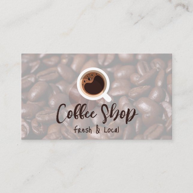 Tarjeta De Visita Coffee Mug | Fondo del café (Anverso)