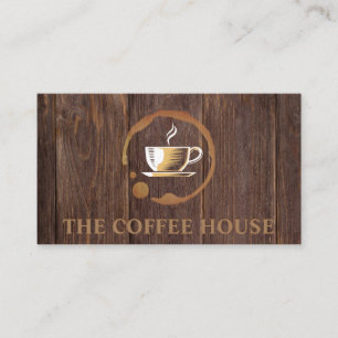 Tarjeta De Visita Coffee Mug   Paneles de madera