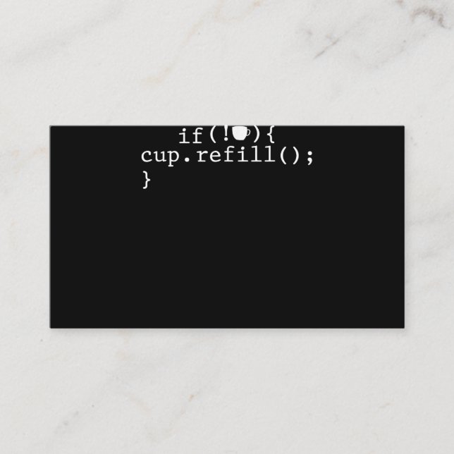 Tarjeta De Visita Coffee Refill Smart Coding Software Engineer (Anverso)