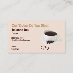 Tarjeta De Visita Coffee Shop Business Card