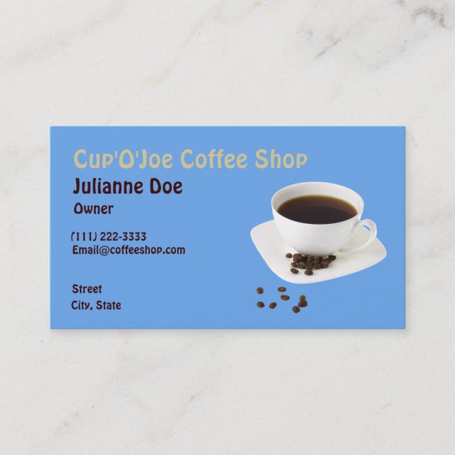 Tarjeta De Visita Coffee Shop Business Card (Anverso)
