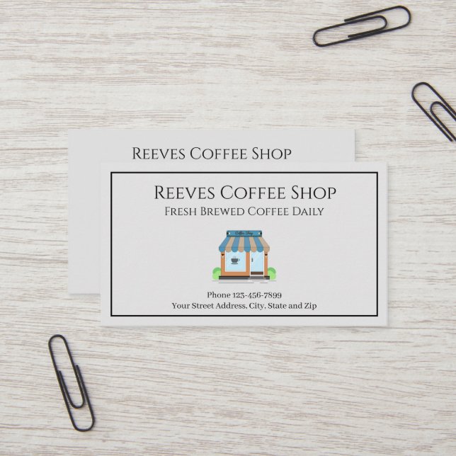 Tarjeta De Visita Coffee Shop Cafe Business Card (Anverso/Reverso In Situ)