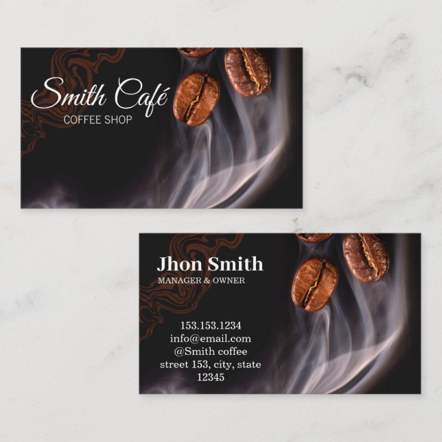 Tarjeta De Visita Coffee Shop Café Business Card (Anverso / Reverso)