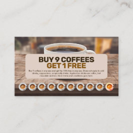 Tarjeta De Visita Coffee Shop Cafe Loyalty Punch Card