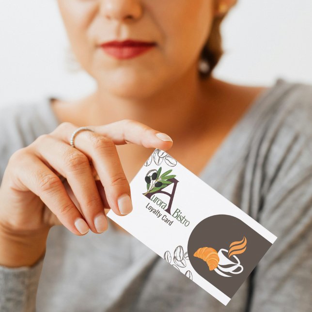 Tarjeta De Visita Coffee Shop Loyalty Card Professional Modern Custo (Subido por el creador)