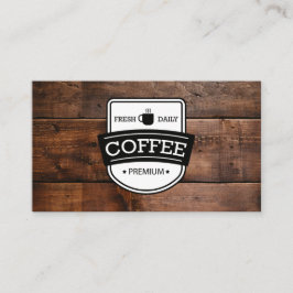 Tarjeta De Visita Coffee Stain | Café Barista Trim de Madera