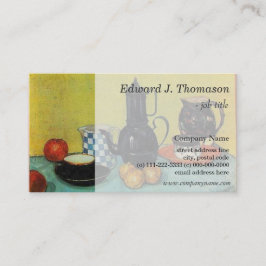 Tarjeta De Visita Coffeepot de esmalte azul de vida, Earthenware...