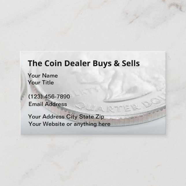 Tarjeta De Visita Coin Collector Dealer Investments Business Cards (Anverso)