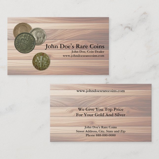 Tarjeta De Visita Coin Dealer Business Card (Anverso / Reverso)