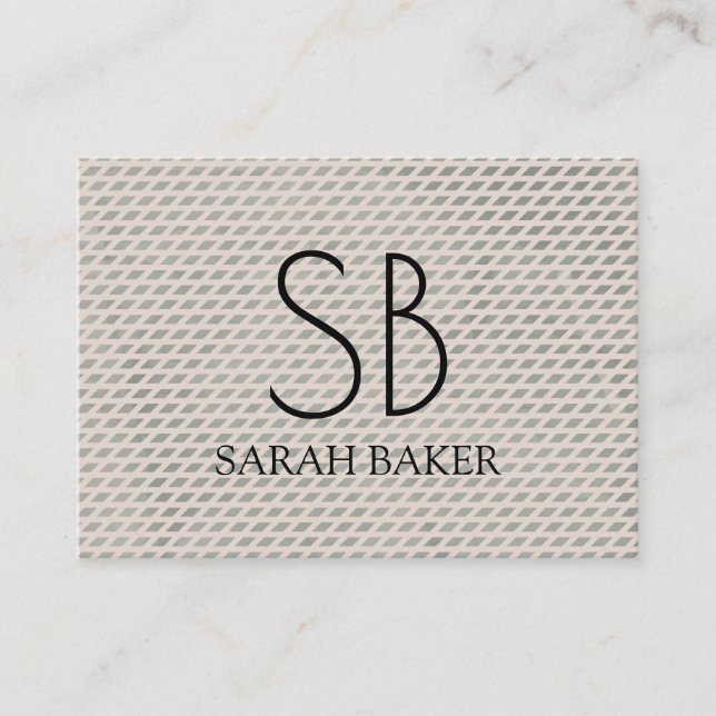 Tarjeta De Visita Cojín cruzado monograma de moda (Anverso)