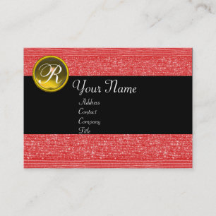 TARJETA DE VISITA COJINAS DE MODA ROJA AMARILLO TOPAZ GEM MONOGRAM