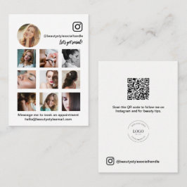 Tarjeta De Visita Colage de fotos de Instagram logo de belleza en re