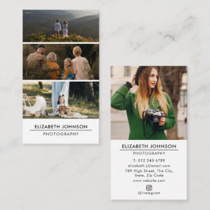 Tarjeta De Visita Colaje de 3 fotos Fotografía moderna