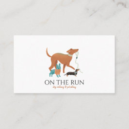 Tarjeta De Visita Colcha de agua Adorable Perro Walker Mascota Sitte