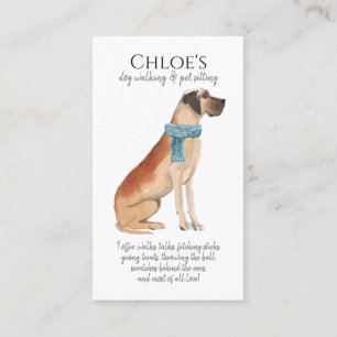 Tarjeta De Visita Colcha de agua Adorable Perro Walker Mascota Sitte