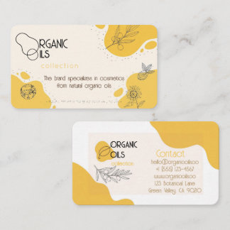 Tarjeta De Visita Colección de Aceites Orgánicos Minimalistas Tarjet