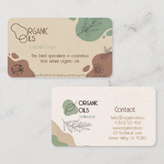 Tarjeta De Visita Colección de Aceites Orgánicos Minimalistas Tarjet