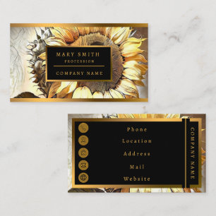 Tarjeta De Visita Colección De Arte Moderno De Sol En Girasol