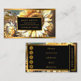 Tarjeta De Visita Colección De Arte Moderno De Sunflowers On Window