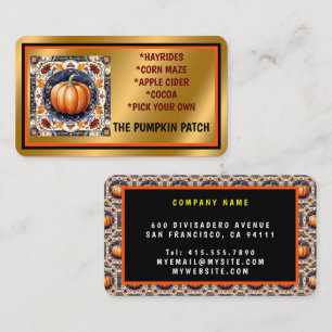 Tarjeta De Visita Colección de calabaza moderna del Día de Acción de