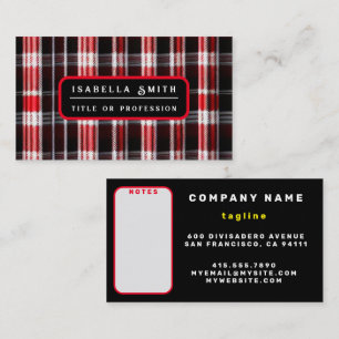 Tarjeta De Visita Colección de color negro rojo a la moda de moda