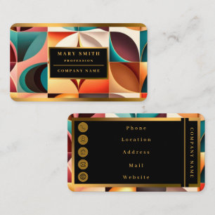 Tarjeta De Visita Colección de cuadrados abstractos retro-modernos