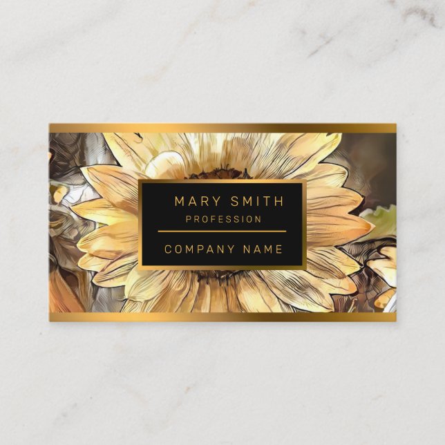 Tarjeta De Visita Colección de elegancia de girasol acuático (Anverso)