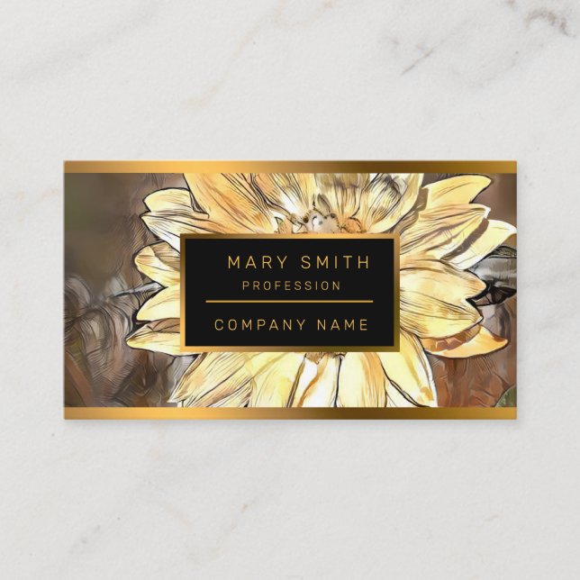 Tarjeta De Visita Colección de elegancia de girasol brillante de col (Anverso)