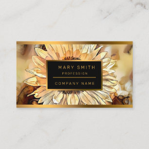 Tarjeta De Visita Colección de elegancia de girasoles acuarela