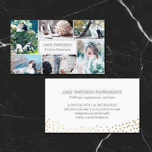 Tarjeta De Visita Colección de Fotos con Puntos Dorados Fotógrafo Pr