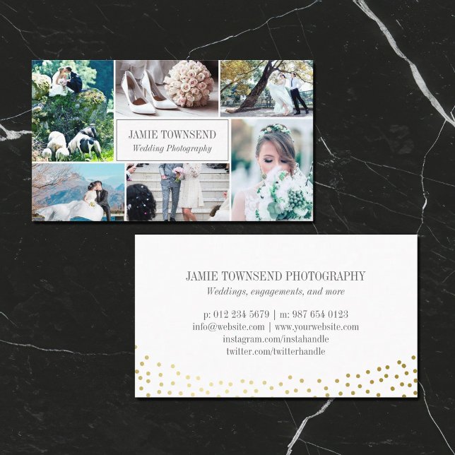 Tarjeta De Visita Colección de Fotos con Puntos Dorados Fotógrafo Pr (Subido por el creador)