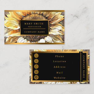 Tarjeta De Visita Colección de girasoles de arte moderno simple