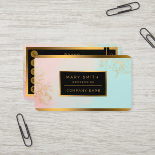Tarjeta De Visita Colección de lujo moderna rosa suave menta con toq