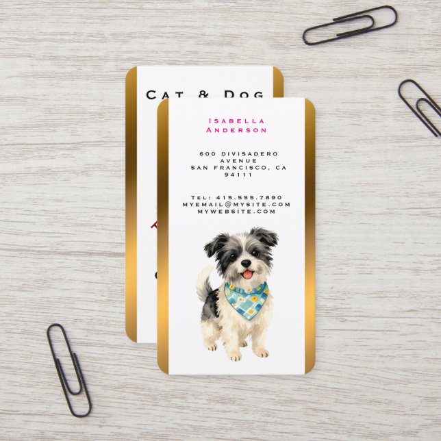 Tarjeta De Visita Colección de lujo personalizada para perros de mod (Anverso/Reverso In Situ)