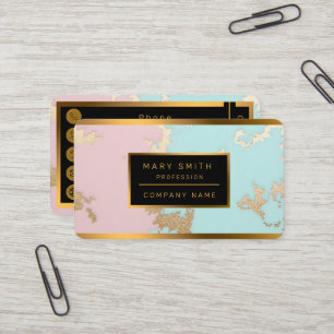 Tarjeta De Visita Colección de lujo rosa mint dorado popular