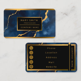 Tarjeta De Visita Colección de mármol de oro azul de la marina de mo