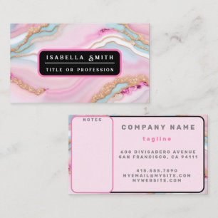 Tarjeta De Visita Colección de moda de mármol rosa rosa claro
