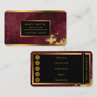 Tarjeta De Visita Colección de moda de oro burdeos de lujo