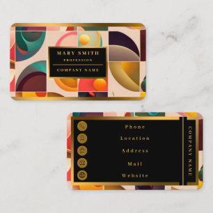 Tarjeta De Visita Colección de moda retro abstracta