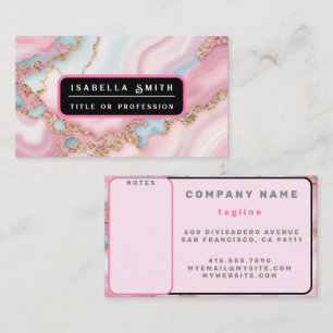 Tarjeta De Visita Colección de oro rosa rosa rosa azul de Mármol Aga