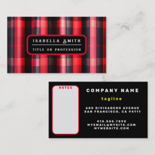 Tarjeta De Visita Colección de plaquetas rojas de color negro a la m