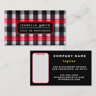 Tarjeta De Visita Colección de platillos negros rojos populares