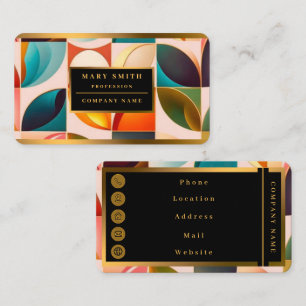 Tarjeta De Visita Colección de plazas retro abstractas populares