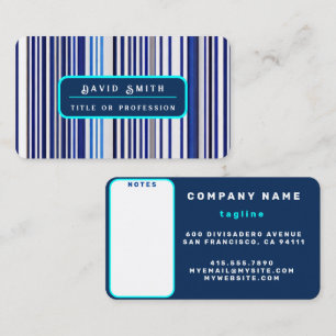 Tarjeta De Visita Colección de rayas azules de la marina de verano d