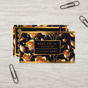 Tarjeta De Visita Colección de Rosas Big Gold de lujo de moda