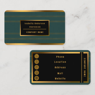 Tarjeta De Visita Colección de Textura de Oro Verde de Lujo